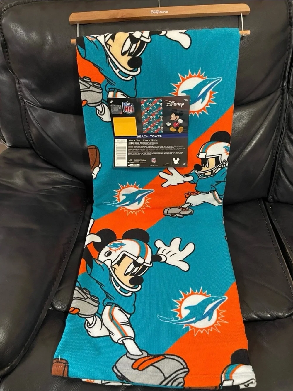 NFL Miami Dolphins Beach Towel Mickey Dolphins Beach Towel Football